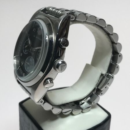  EMPORIO ARMANI エンポリオアルマーニ  腕時計 クロノグラフ ステンレススチール ブラック AR-0373