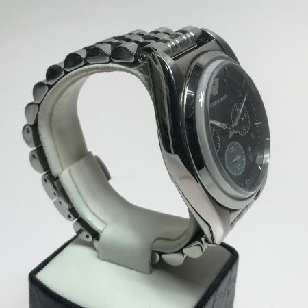  EMPORIO ARMANI エンポリオアルマーニ  腕時計 クロノグラフ ステンレススチール ブラック AR-0373