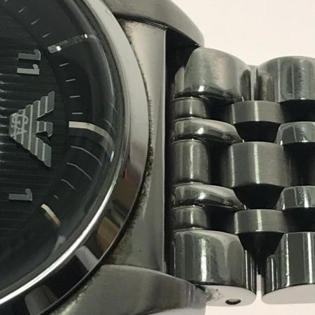  EMPORIO ARMANI エンポリオアルマーニ  腕時計 クロノグラフ ステンレススチール ブラック AR-0373