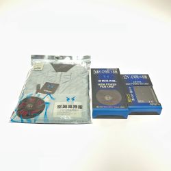▼▼  空調風神服 12V仕様ファンセットななめタイプ 12V仕様リチウムイオンバッテリーセット 3点セット ☆ Aランク