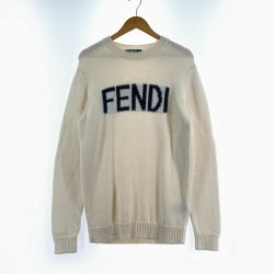 ▼▼ FENDI フェンディ ニット フロントロゴ SIZE 50 FZZ387 A3M3 ホワイト Bランク