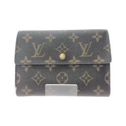 ▼▼ LOUIS VUITTON ルイヴィトン レディース 三つ折り財布 モノグラム ポルトトレゾール エテュイ シェキエ  M61200 ブラウン Cランク