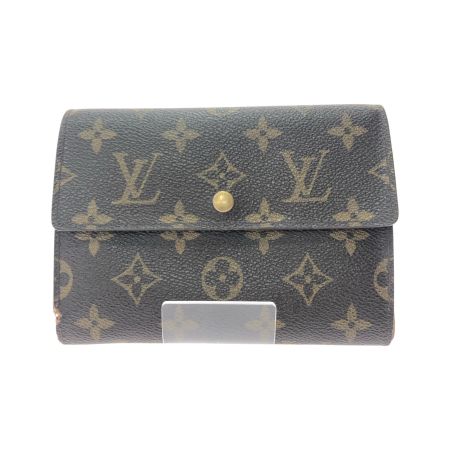  LOUIS VUITTON ルイヴィトン レディース 三つ折り財布 モノグラム ポルトトレゾール エテュイ シェキエ  M61200 ブラウン
