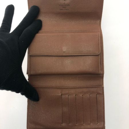  LOUIS VUITTON ルイヴィトン レディース 三つ折り財布 モノグラム ポルトトレゾール エテュイ シェキエ  M61200 ブラウン