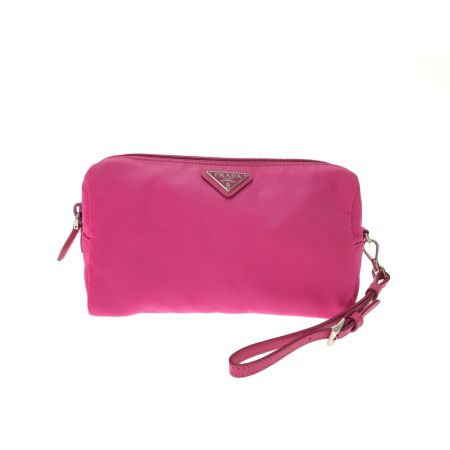 中古】PRADA プラダ ナイロンポーチ ピンク 1N1575 レディース  