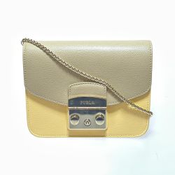▼▼ FURLA フルラ メトロポリス ミニショルダーバッグ 3G27EPO 黄色ｘベージュ Bランク