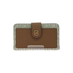 ▼▼ MICHAEL KORS マイケルコース レディース カードケース 小銭入れ付 総柄 34S4G0KF6B ブラウンｘホワイト Aランク