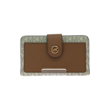  MICHAEL KORS マイケルコース レディース カードケース 小銭入れ付 総柄 34S4G0KF6B ブラウンｘホワイト