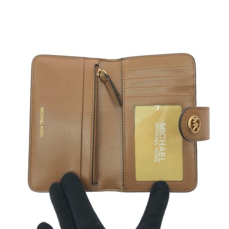  MICHAEL KORS マイケルコース レディース カードケース 小銭入れ付 総柄 34S4G0KF6B ブラウンｘホワイト