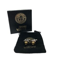 ▼▼ GIANNI VERSACE メンズ カフスボタン シルバー/ゴールド メデューサモチーフ Bランク