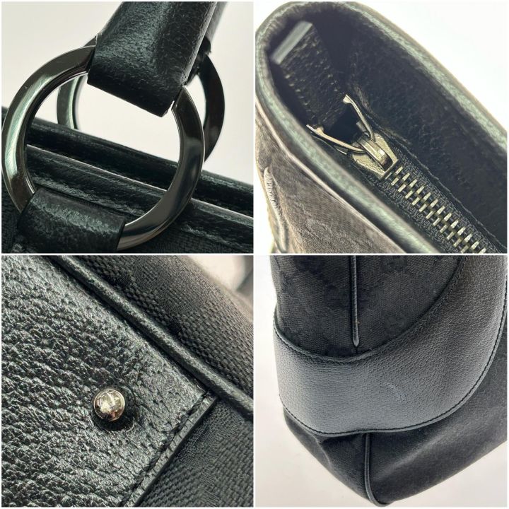 GUCCI グッチ トートバッグ GGキャンバス レザー 113011 ブラック