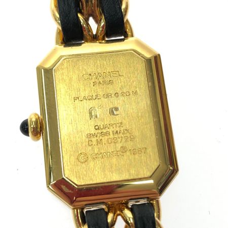  CHANEL シャネル レディース腕時計 クオーツ プルミエール Mサイズ ブラック文字盤  H0001 ゴールド