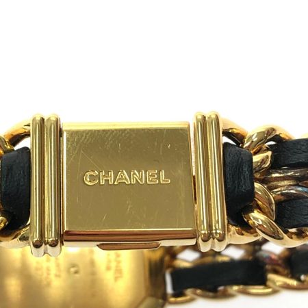  CHANEL シャネル レディース腕時計 クオーツ プルミエール Mサイズ ブラック文字盤  H0001 ゴールド