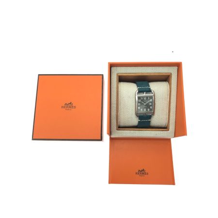  HERMES エルメス レディース 腕時計 自動巻き ケープコッド ブラック文字盤 ベルト社外品 CC1.710