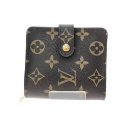 ▼▼ LOUIS VUITTON ルイヴィトン レディース 二つ折り財布 モノグラム コンパクトジップ  M61667 ブラウン Aランク
