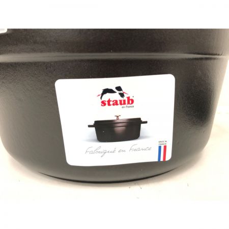  STAUB ストウブ 鍋 ピコ ココット ラウンド 22cmホーロー鍋 IH対応 両手鍋  1102225 ブラック