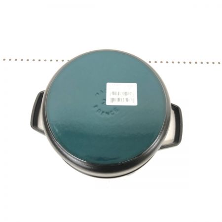  STAUB ストウブ 鍋 ピコ ココット ラウンド 22cmホーロー鍋 IH対応 両手鍋  1102225 ブラック