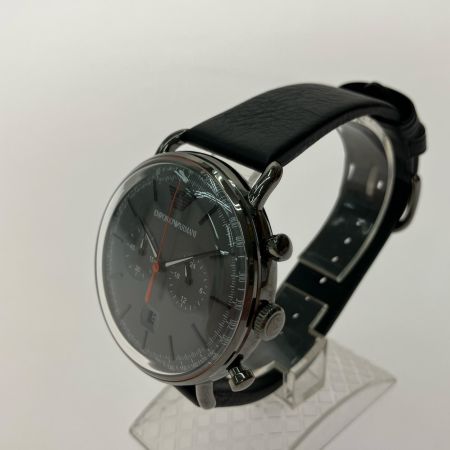  EMPORIO ARMANI エンポリオアルマーニ メンズ腕時計 クオーツ クロノグラフ Aviator アビエーター AR-11168 ブラック