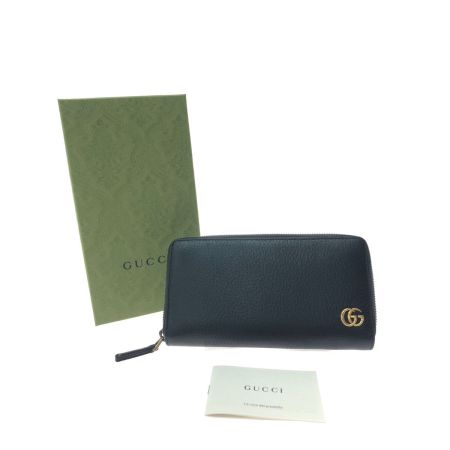  GUCCI グッチ ユニセックス 長財布 ラウンドファスナー GGマーモント  428736 ブラック