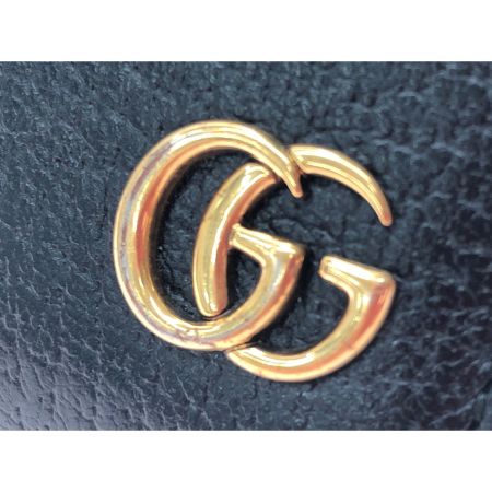  GUCCI グッチ ユニセックス 長財布 ラウンドファスナー GGマーモント  428736 ブラック
