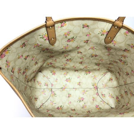  COACH コーチ レディース トートバッグ リバーシブル フローラル アウトレット F31776 キャメル×花柄