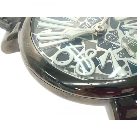  GAGA MILANO ガガミラノ メンズ腕時計 手巻き MANUALE 48 マニュアーレ モザイク MANUALE 48 カーキ