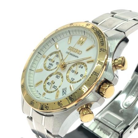 SEIKO セイコー メンズ腕時計 クオーツ クロノグラフ ステンレススチール 8T63-00D0