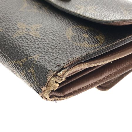  LOUIS VUITTON ルイヴィトン レディース 二つ折り財布 Wホック モノグラム ポルトフォイユ・エリーズ M61654 ブラウン