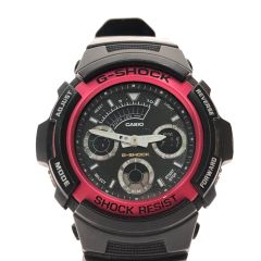 CASIO カシオ メンズ腕時計 クオーツ デジアナウォッチ G-SHOCK Gショック  AW-591 ブラック/レッド Bランク