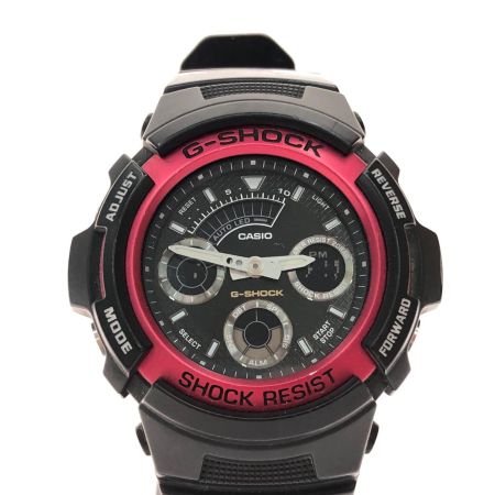 CASIO カシオ メンズ腕時計 クオーツ デジアナウォッチ G-SHOCK Gショック  AW-591 ブラック/レッド