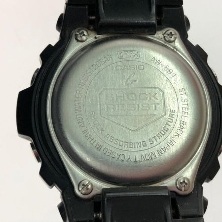 CASIO カシオ メンズ腕時計 クオーツ デジアナウォッチ G-SHOCK Gショック  AW-591 ブラック/レッド