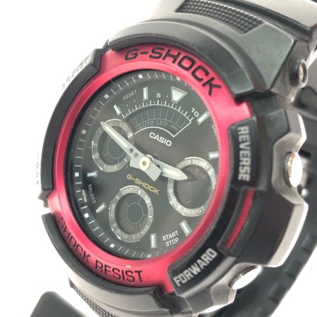 CASIO カシオ メンズ腕時計 クオーツ デジアナウォッチ G-SHOCK Gショック  AW-591 ブラック/レッド