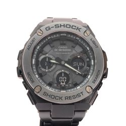 CASIO カシオ メンズ腕時計 クオーツ 電波ソーラー デジアナウォッチ G-SHOCK Gスチール GST-W110BD ブラック Bランク