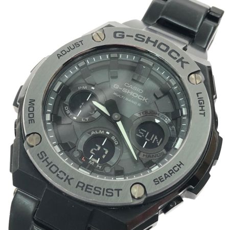 CASIO カシオ メンズ腕時計 クオーツ 電波ソーラー デジアナウォッチ G-SHOCK Gスチール GST-W110BD ブラック