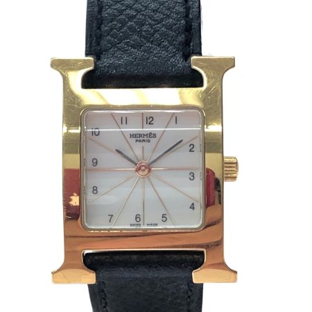  HERMES エルメス レディース腕時計 クオーツ Hウォッチ  HH1.201 ブラック