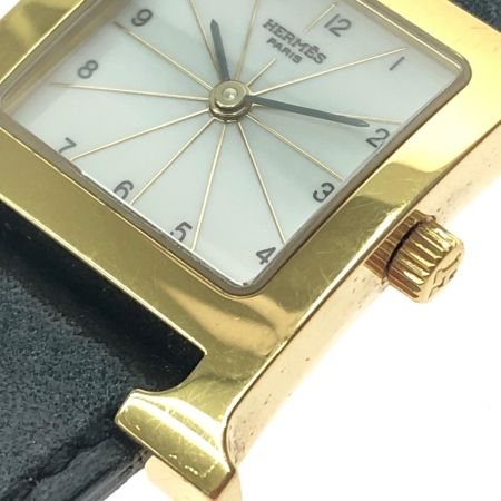  HERMES エルメス レディース腕時計 クオーツ Hウォッチ  HH1.201 ブラック