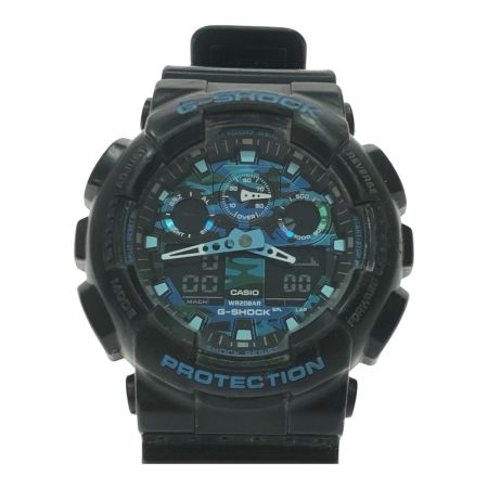  CASIO カシオ メンズ腕時計 デジアナウォッチ G-SHOCK Gショック  GA-100CB ブラック/ブルー