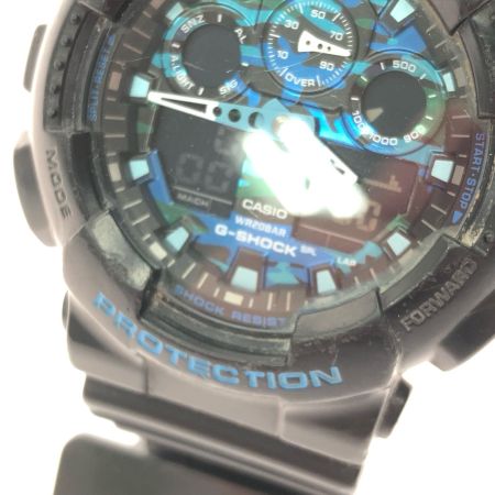  CASIO カシオ メンズ腕時計 デジアナウォッチ G-SHOCK Gショック  GA-100CB ブラック/ブルー