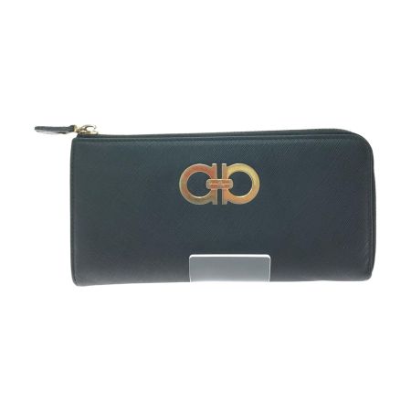  Salvatore Ferragamo サルヴァトーレフェラガモ レディース 長財布 ガンチーニ L字ファスナー ロングウォレット 22 B 950 ブラック