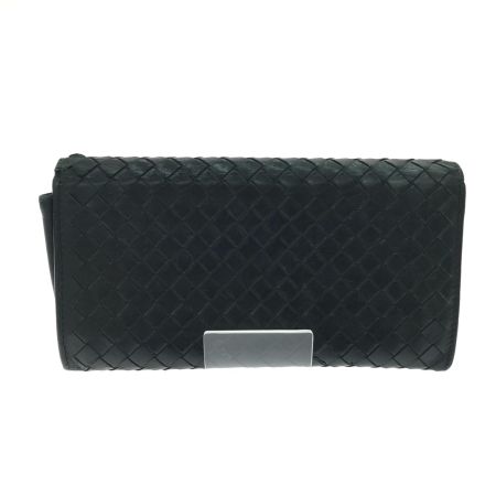  BOTTEGA VENETA ボッテガヴェネタ メンズ 二つ折り長財布 イントレチャート ファスナートップ欠品 156819 ブラック