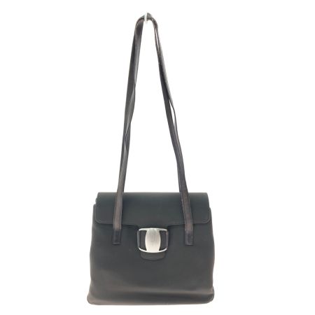  Ferragamo サルヴァトーレフェラガモ  レディース ショルダーバッグ キャンバス×レザー フラップ ブラウン