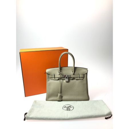  HERMES エルメス ハンドバッグ バーキン30 104E/□K/2019年製 シルバー金具 クロシェット・カデナ・鍵有 トゥルティエールグレー