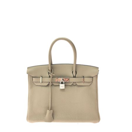  HERMES エルメス ハンドバッグ バーキン30 104E/□K/2019年製 シルバー金具 クロシェット・カデナ・鍵有 トゥルティエールグレー