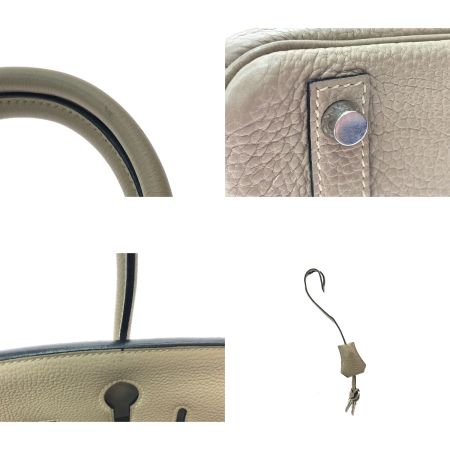  HERMES エルメス ハンドバッグ バーキン30 104E/□K/2019年製 シルバー金具 クロシェット・カデナ・鍵有 トゥルティエールグレー