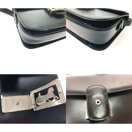  CELINE セリーヌ レディース ショルダーバッグ ヴィンテージ 馬車金具 シルバー金具 オールド ブラック