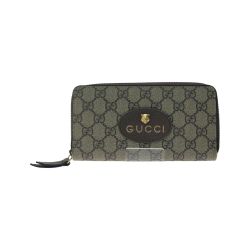 ▼▼ GUCCI グッチ レディース長財布 ラウンドファスナー GGスプリーム タイガー  473953 ベージュ Bランク