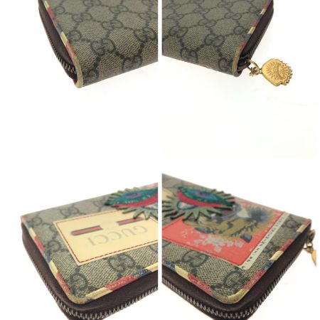  GUCCI グッチ レディース長財布 ラウンドファスナー GGスプリーム クーリエ ラウンドジッピー タイガー 473909 ベージュ