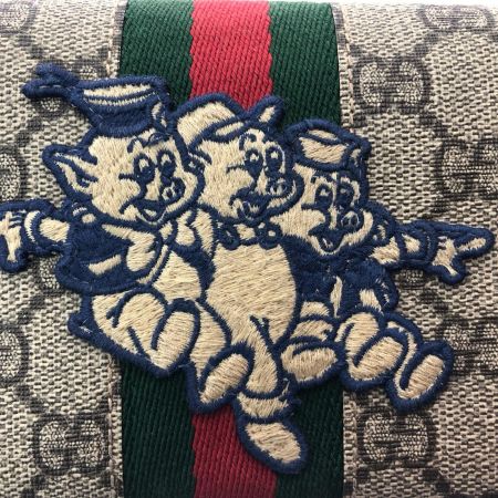  GUCCI グッチ レディース 長財布 GGスプリーム シェリーライン ディズニーコラボ 3匹の子豚 357803 ベージュ