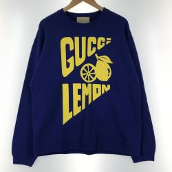 ▼▼ GUCCI グッチ スウェットシャツ/トレーナー LEMONプリント SIZES 681217 XJDV0 ネイビー Bランク