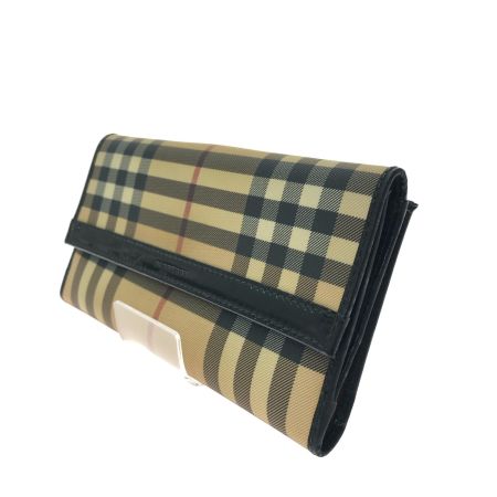  BURBERRY バーバリー レディース 二つ折り長財布 Wホック ノバチェック コンチネンタルウォレット ベージュ
